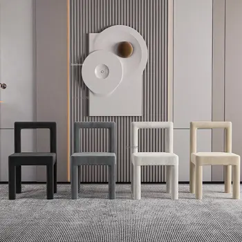 Обеденные стулья из скандинавского бархата, кухонная мебель, обеденные стулья, Легкая роскошь, Креативная простота, Дизайнерские стулья для отдыха на балконе - Изображение 2  