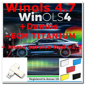 2023 ГОРЯЧИЕ Продажи WinOLS 4.7 С Плагинами + 2021 Damos + ECM TITANIUM + immo service tool v1.2 Программное обеспечение для автоматического ремонта всех данных Winols - Изображение 1  
