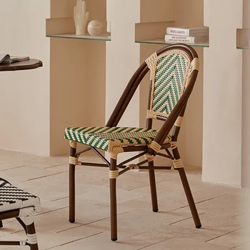 Садовые дышащие обеденные стулья из ротанга с высокой спинкой, Современные обеденные стулья для гостиной, Дизайн кухонной мебели Silla Comedor A1 - Изображение 1  