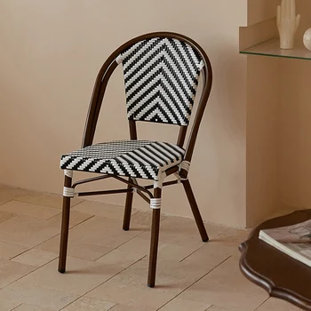 Садовые дышащие обеденные стулья из ротанга с высокой спинкой, Современные обеденные стулья для гостиной, Дизайн кухонной мебели Silla Comedor A1 - Изображение 2  