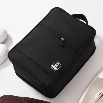 2023 Черно-серая Портативная сумка для обуви для путешествий, Водонепроницаемый органайзер для хранения, Модные органайзеры для чемоданов, дорожная сумка для хранения обуви - Изображение 2  