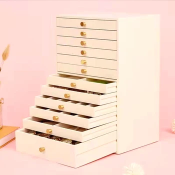 12-Слойная высококачественная шкатулка для драгоценностей большой емкости Princess Korean Jewelry Box Коробка для хранения ювелирных изделий - Изображение 1  