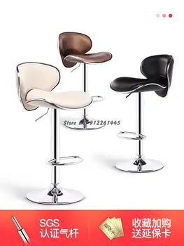 Барный стул современный простой высокий табурет бытовой подъемный табурет со спинкой барный стул стул на стойке регистрации креативный барный стол и стул - Изображение 2  