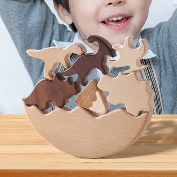 Мультяшные балансировочные головоломки, складывающие игрушки-динозавры для подарков для девочек-унисекс - Изображение 1  