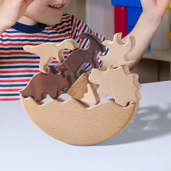 Мультяшные балансировочные головоломки, складывающие игрушки-динозавры для подарков для девочек-унисекс - Изображение 2  