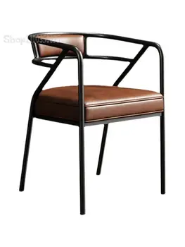 Скандинавский легкий Роскошный стул для книг из кованого железа, обеденный стул, домашний стул со спинкой, письменный стол, стул для конференций, Обеденный стол и стул - Изображение 1  