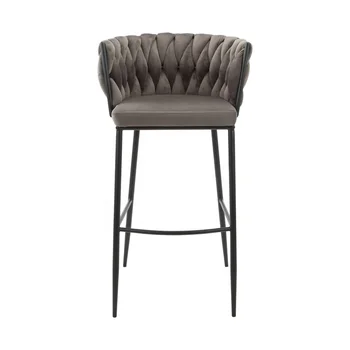 SKY Новый тип барных стульев с черной ножкой, сплетенных из бархата, для помещений и улицы - Изображение 2  