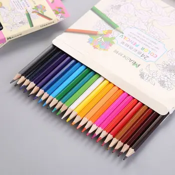Набор для рисования 12-24 цветов, ручка для граффити, цветные канцелярские принадлежности, Карандаши для рисования, Детский цветной эскиз, Детская раскраска карандашом. - Изображение 1  