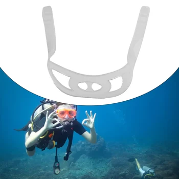 Силиконовый ремешок для защиты лица при подводном плавании 21,7 *0,8 дюйма, Белый Регулируемый Ремешок для очков для плавания, Аксессуары для дайвинга для плавания - Изображение 1  