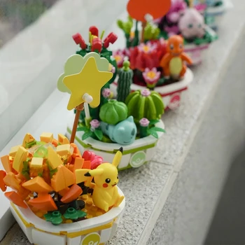 keeppley Покемон строительный блок растение в горшке серии Charmander Пикачу развивающая игрушка-головоломка Kawaii детский подарок на день рождения - Изображение 2  