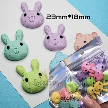 Смешайте 20 ШТУК 3D-брелков для ногтей Kawaii с кроликом и медведем, мультяшные Аксессуары из смолы, сделай сам Дизайн ногтей - Изображение 2  