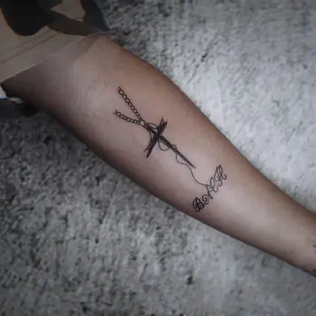 Временная татуировка в стиле хип-хоп, цепочка, наклейка с крестом, водонепроницаемая Y2K, поддельные татуировки для женщин, мужчин, милые татуировки в стиле панк Оптом - Изображение 1  
