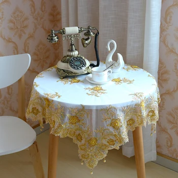 Tapete haft wisiorek z koralikami obrus domowy hotel willa balkon mały okrągły stół luksusowa osłona - Изображение 1  