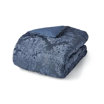 Лидер продаж, Высококачественный комплект одеял Armin из 7 предметов из темно-синего дамасского полиэстера для взрослых - Изображение 2  