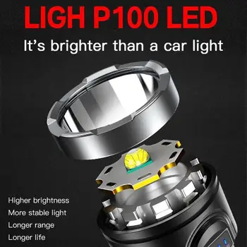 1 ~ 8ШТ Новый стиль 6LED фонарик Мини портативная лампа со встроенной батареей 18650 USB перезаряжаемый COB светодиодный фонарик для кемпинга - Изображение 2  