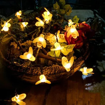 3 М 20 светодиодных гирлянд Bee Fairy, Гирляндные лампы на батарейках Для наружного украшения Рождественской гирлянды, Гирлянда для забора - Изображение 2  