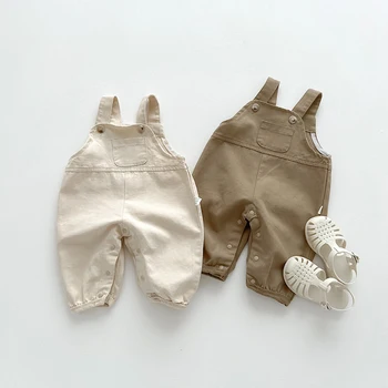 Новый осенний комбинезон унисекс для малышей, комбинезон с милыми ремешками, верхняя одежда для мальчиков - Изображение 1  