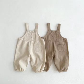 Новый осенний комбинезон унисекс для малышей, комбинезон с милыми ремешками, верхняя одежда для мальчиков - Изображение 2  