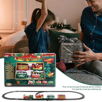 Игрушечный мини-поезд с подсветкой и звуком от эксперта по созданию зимних праздничных железнодорожных путей, игрушек, рождественских подарков на День рождения для мальчиков - Изображение 2  