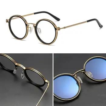 Ретро Круглые очки с синим светом, мужские и женские Офисные компьютерные очки, очки в металлической оправе, защита глаз, высокое качество - Изображение 2  