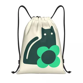 Изготовленные на заказ сумки-рюкзаки Orla Kiely Cat на шнурке для мужчин и женщин, легкие спортивные сумки для скандинавского спортзала, сумки для тренировок - Изображение 1  