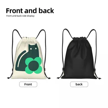 Изготовленные на заказ сумки-рюкзаки Orla Kiely Cat на шнурке для мужчин и женщин, легкие спортивные сумки для скандинавского спортзала, сумки для тренировок - Изображение 2  
