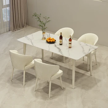 Белые стулья для столовой, кресла для столовой с современной кожаной спинкой, Индивидуальная мебель для гостиной Sillas Plegables, Мебель для дома MQ50CY - Изображение 2  