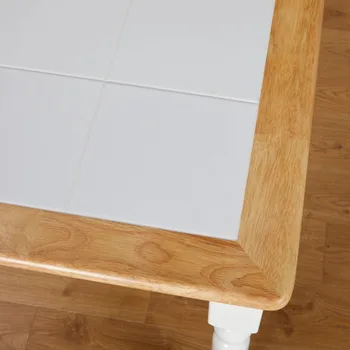Столешница из плитки Tara, белый / натуральный обеденный стол, обеденный стол в комплекте - Изображение 2  