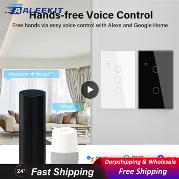Tuya Wif Smart Light App Control Многофункциональная Поддержка Alexa Google Home Бытовая Техника Сенсорный Выключатель Умный Дом Закаленное Стекло - Изображение 1  