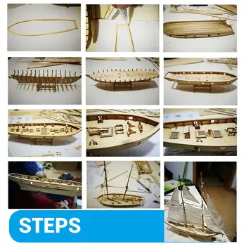 Набор моделей парусников Интересный набор для сборки лодок Детские игрушки для сборки - Изображение 2  