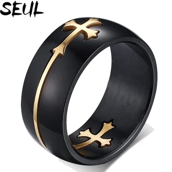 Seul 2023, Новое модное мужское кольцо с крестом, модные украшения, обручальное кольцо, свадебный подарок, кольцо из нержавеющей стали Eternity - Изображение 1  