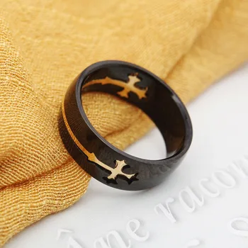 Seul 2023, Новое модное мужское кольцо с крестом, модные украшения, обручальное кольцо, свадебный подарок, кольцо из нержавеющей стали Eternity - Изображение 2  