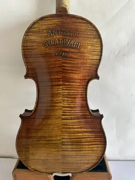 скрипка Stradi 4/4 Модель 1716, задняя часть из пламенеющего клена, еловый верх, ручная резьба K3190 - Изображение 2  