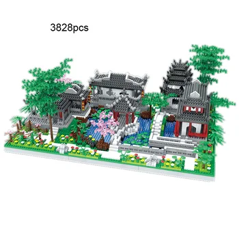 Архитектура в китайском стиле Хуэй микро-алмазный блок 3в1 Древний двор строительный кирпич нанобриксы собирают коллекцию игрушек - Изображение 2  
