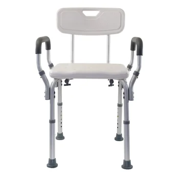 Регулируемое по высоте формованное кресло для душа с мягкими подлокотниками и спинкой - Изображение 1  