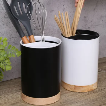 Подставка для посуды Ящик для посуды Кухонное ведро для хранения пластиковых палочек для еды подставка для ложек Съемные инструменты - Изображение 1  