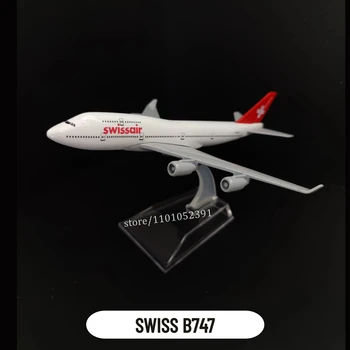 Масштаб 1: 400 Металлическая Авиационная Копия Swissair B747 Airlines Boeing Airbus Модель Самолета, Изготовленного на заказ, Миниатюрная Игрушка для Мальчиков - Изображение 1  