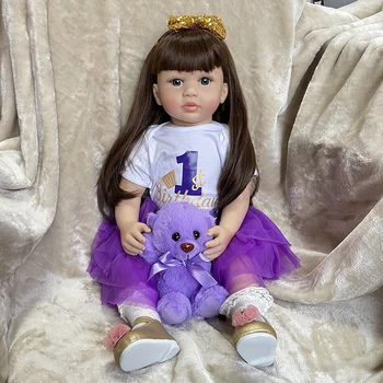 Готовая кукла FBBD 60cm 3D Skin Reborn Baby Julieta с хлопковым корпусом, кукла ручной работы для детских игрушек - Изображение 1  