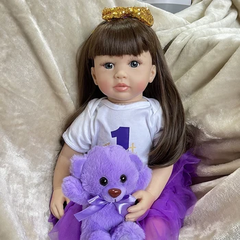 Готовая кукла FBBD 60cm 3D Skin Reborn Baby Julieta с хлопковым корпусом, кукла ручной работы для детских игрушек - Изображение 2  