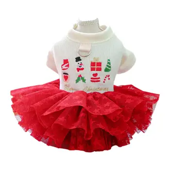Платье для домашних животных, изысканное платье для рождественского торта с вышивкой, прочное платье принцессы для кошек, собак, удобные товары для домашних животных, Рождественский питомец - Изображение 2  