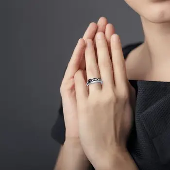 Регулируемое кольцо в виде лягушки, серебряное винтажное кольцо с милым животным на палец, кольца в виде лягушки, открытые кольца, открытые кольца в виде лягушки Для женщин, мужчин, девочек - Изображение 2  