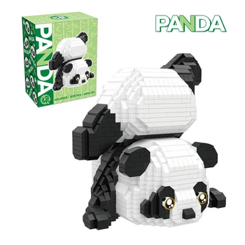 Креативный животный панда в китайском стиле, строительный блок, Лошадка-панда, украшение дома, Кирпичи, мальчики, дети, подарки для детей - Изображение 1  