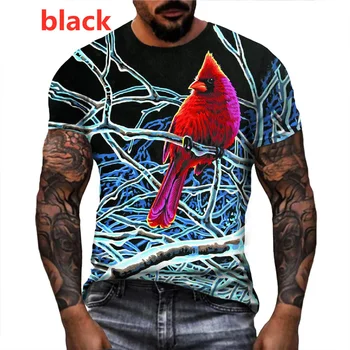 Новинка 2023 года, футболка с 3D-принтом в виде животных и птиц, крутые модные топы с коротким рукавом - Изображение 1  
