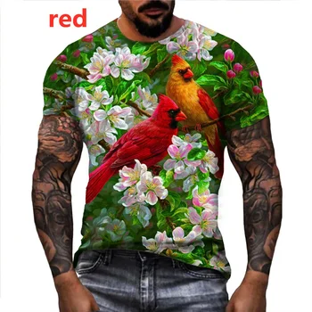 Новинка 2023 года, футболка с 3D-принтом в виде животных и птиц, крутые модные топы с коротким рукавом - Изображение 2  