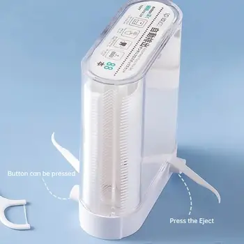 Автоматический дозатор зубной нити Arch Ultra Fine High Molecular Pick Stick Коробка для хранения типа пресса для ухода за полостью рта - Изображение 1  