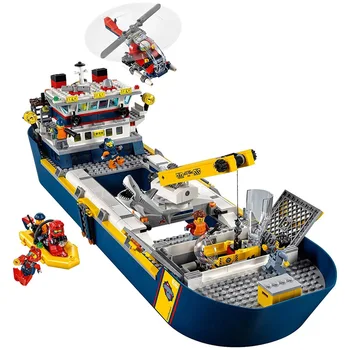 Набор моделей нового городского океанского разведывательного корабля 60026, игрушки для сборки строительных блоков, детский подарок на день рождения, подарок для мальчиков и девочек - Изображение 1  