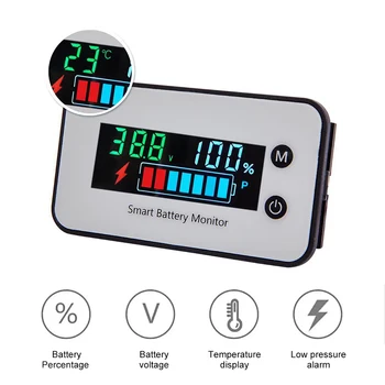 Напряжение, Емкость, Цветной индикатор свинцово-кислотной батареи, Вольтметр, Литиевый измеритель, Водонепроницаемый тестер температуры Lifepo4 - Изображение 1  