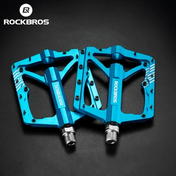 Педали Rockbros оптом Из алюминиевого сплава, нескользящие, для MTB велосипеда, высокоскоростной подшипник, Пыленепроницаемые Аксессуары для педалей для велосипеда с полой резьбой - Изображение 1  