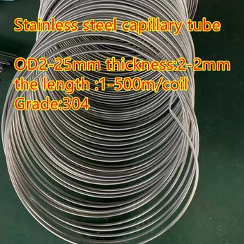 100 м 304 Спиральная труба из нержавеющей Стали капиллярная трубка из нержавеющей стали OD 3,2 мм 3,5 мм Толщина стенки 0,5 1 - Изображение 1  