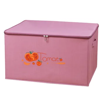 Коробка для хранения одежды на молнии, Тканевая Художественная Бытовая Складная Коробка для сортировки Jul2046 - Изображение 1  